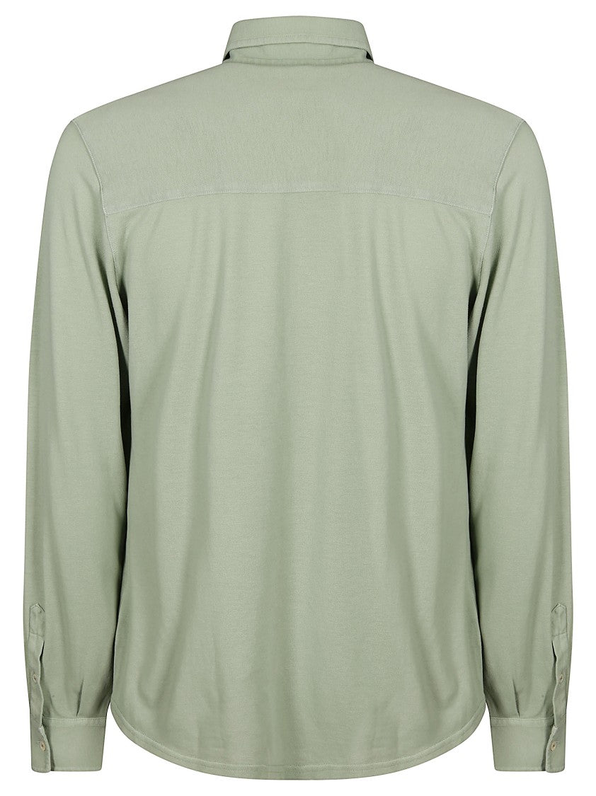 Fedeli Superlight Piquet Cotton Shirt With Classic Collar