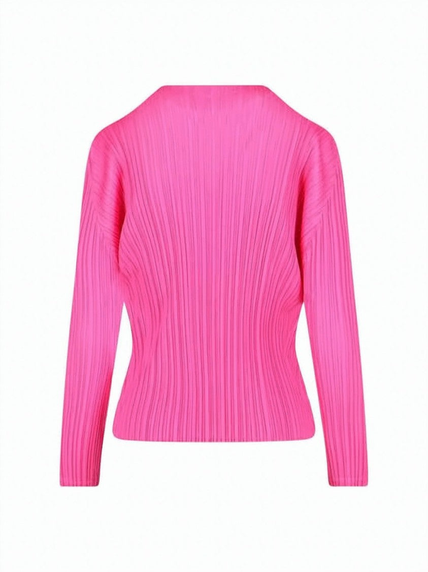 Pleats Please Pleated Long-Sleeve Top With Lightweight Texture