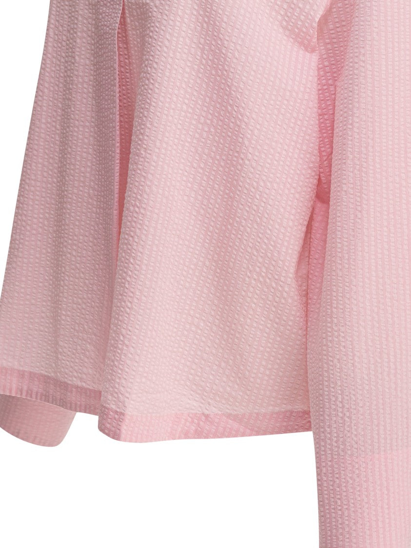Ines De La Fressange Textured Light Pink Cotton Shirt