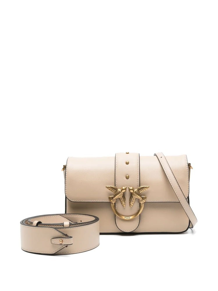 Pinko Mini Shoulder Bag With Gold-Tone Bird Buckle