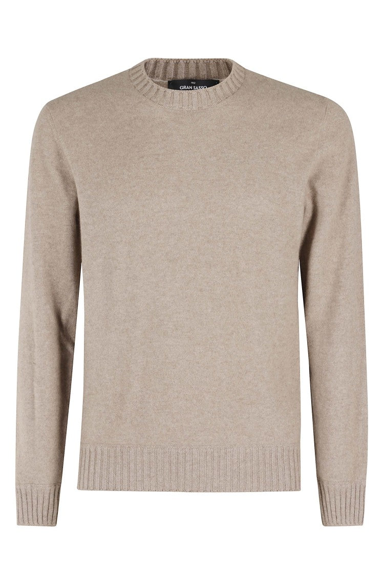 Gran Sasso Beige Crewneck Cashmere Sweater