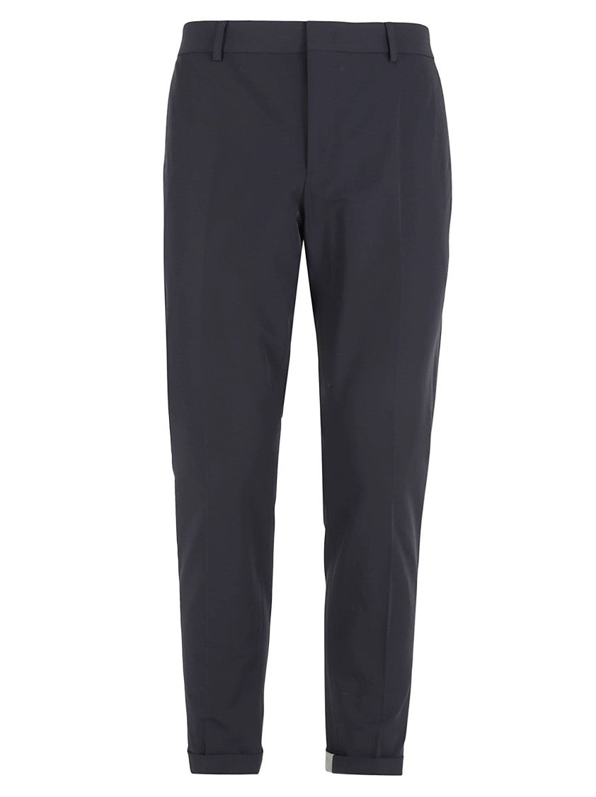 Pt Torino Straight-Cut Tailored Trousers With Concealed Closure