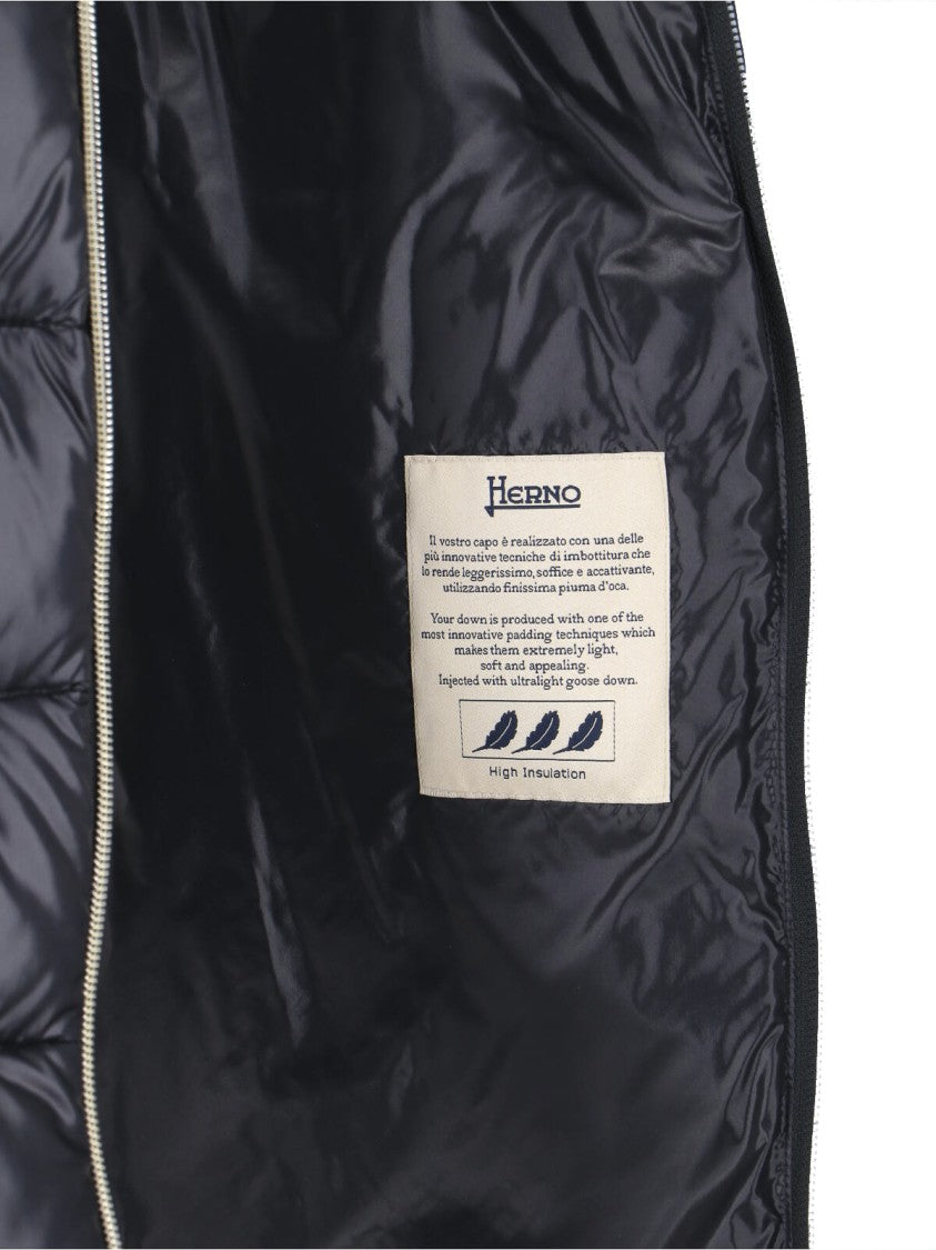 Herno Black Zip-Up Hooded Puffer Jacket