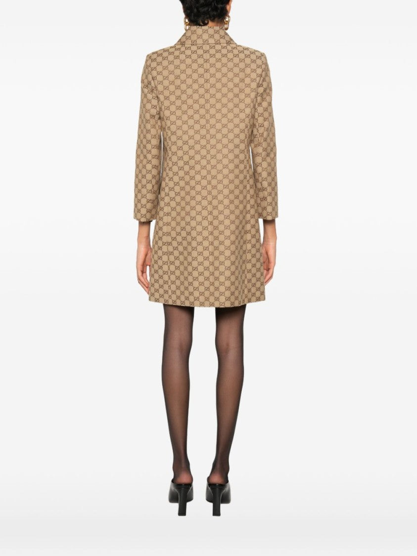 Gucci A-Line Monogram Structured Coat