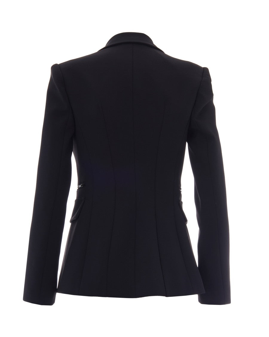 Elisabetta Franchi Black Monocromatico Polyester Blazer