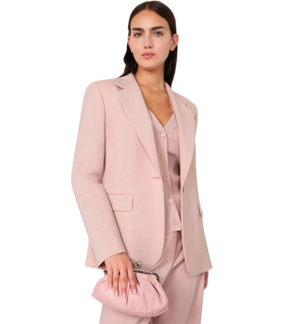 Max Mara Lamine Pink Single-Breasted Blazer