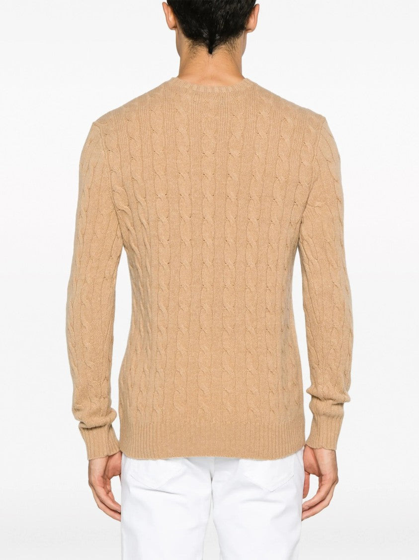 Polo Ralph Lauren Classic Cable Knit Long Sleeve Pullover With Embroidered Logo