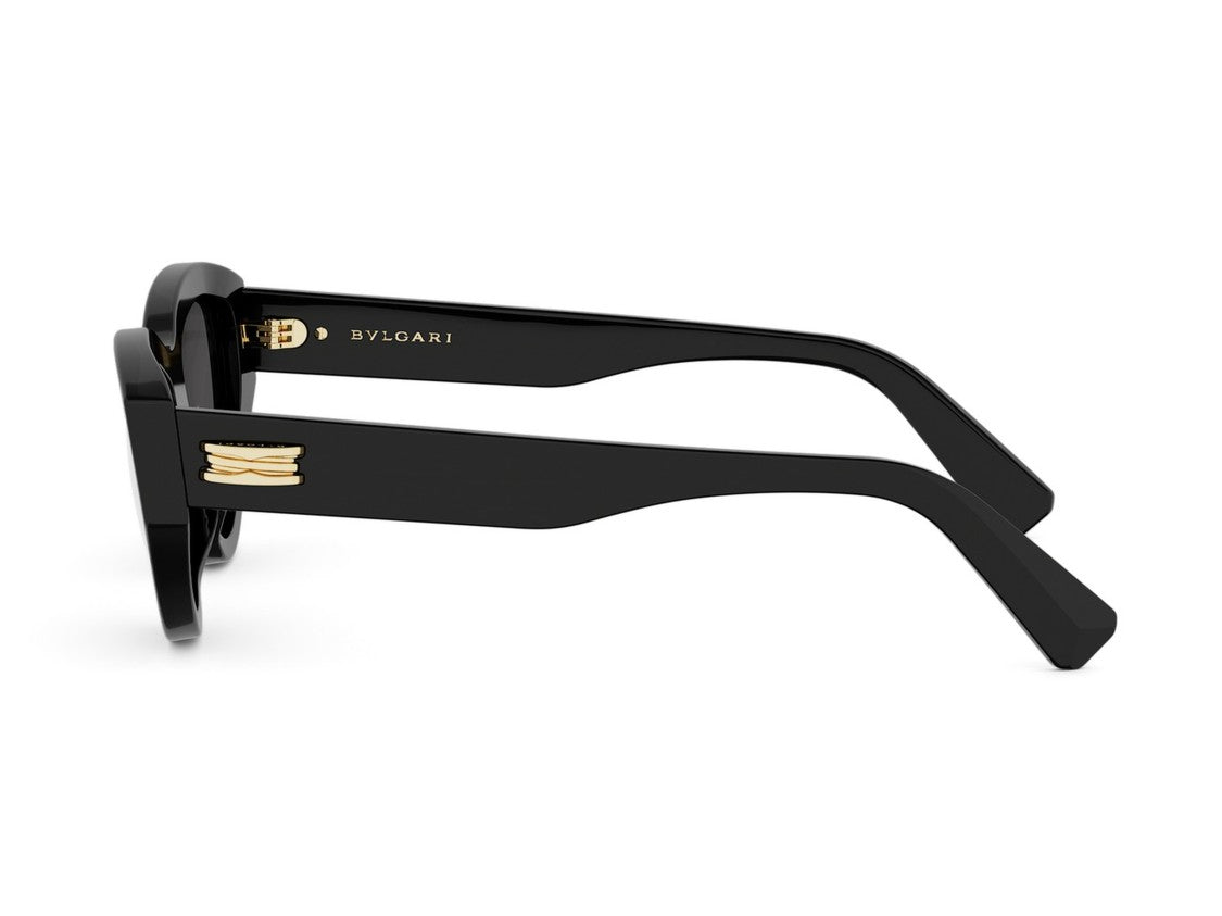 Bulgari Glossy Black Bv40088i Gold Detail Cat-Eye Sunglasses