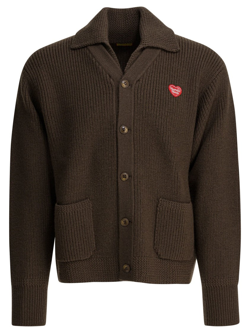 Human Made Knit Wool Cardigan With Classic Collar