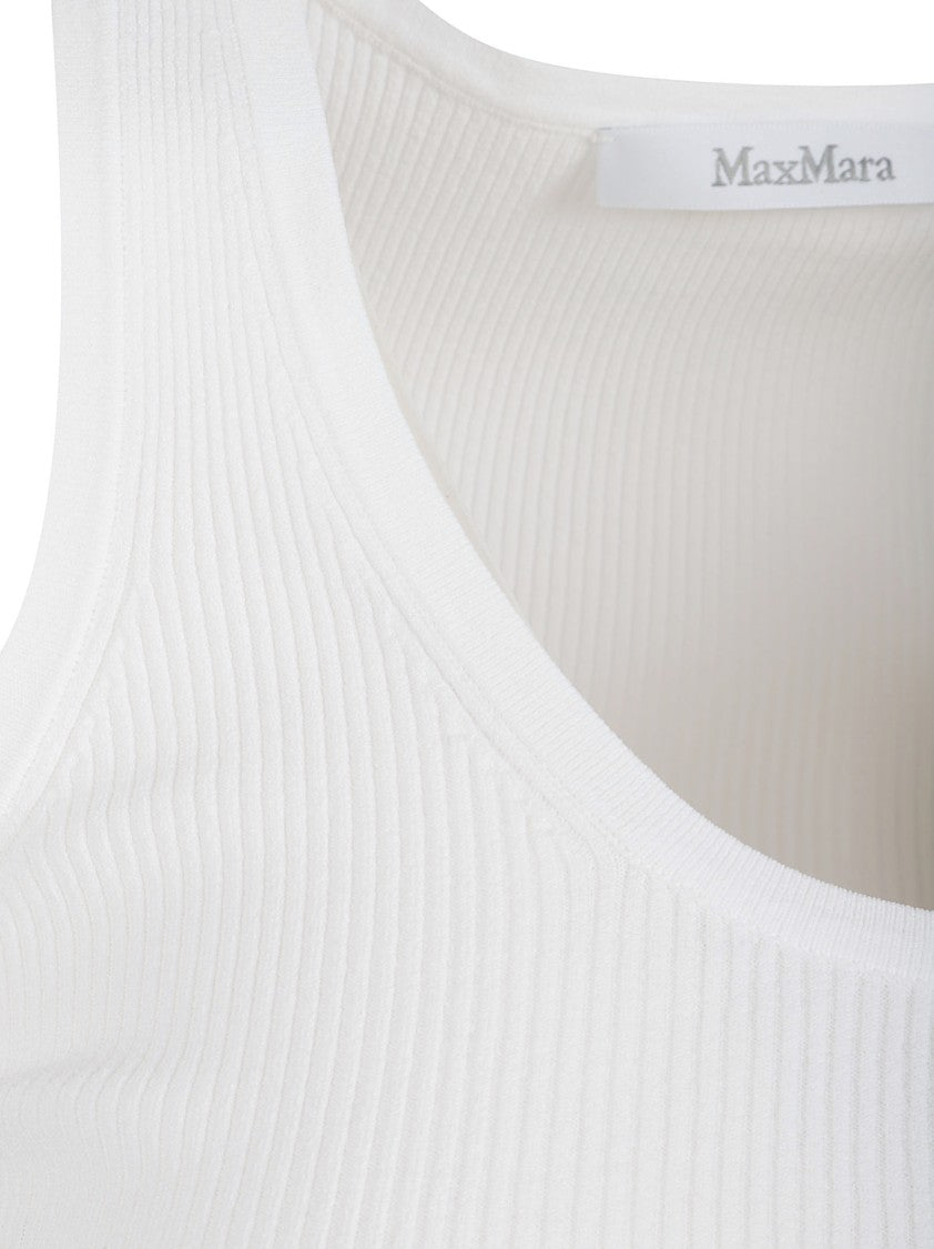 Max Mara Sleeveless Fitted Top With Ribbed Texture