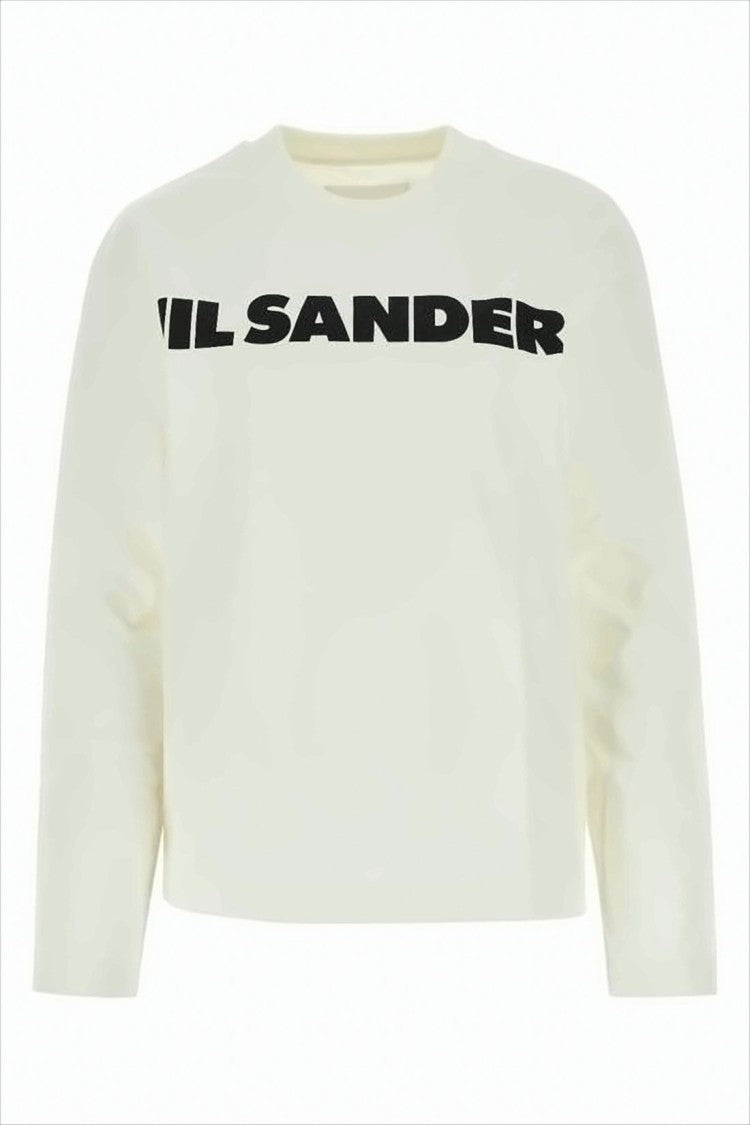 Jil Sander Cropped Long-Sleeved Top With Minimalist Design And Logo