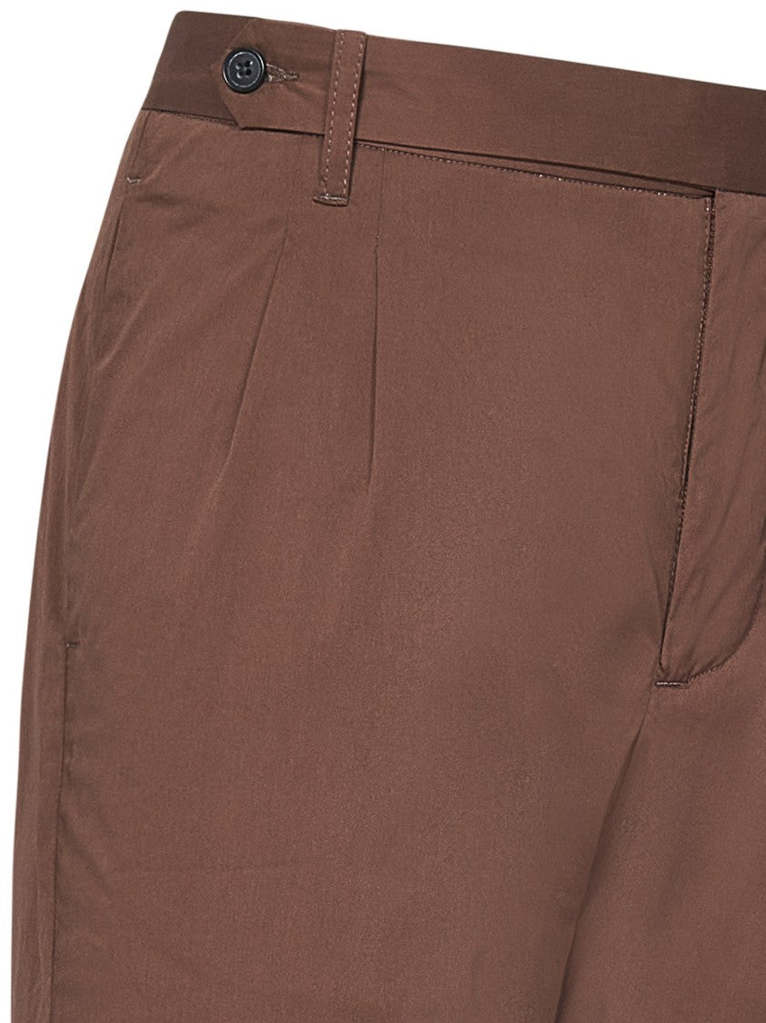 Franzese Collection Pleated Brown Trousers