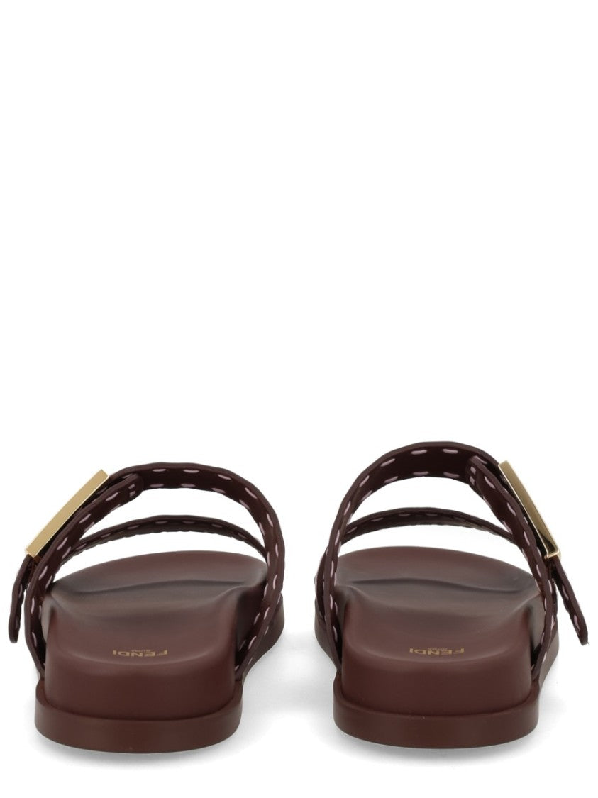 Fendi Fendi Feel Buckled Calf Leather Sandals
