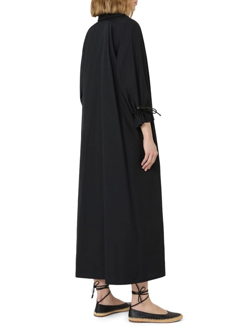 Max Mara Midi Black Dress With Classic Collar
