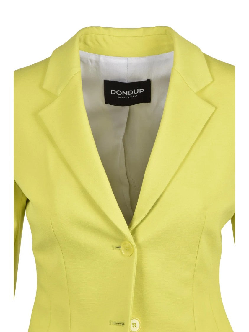 Dondup Green Viscose Polyamide Elastane Fitted Jacket