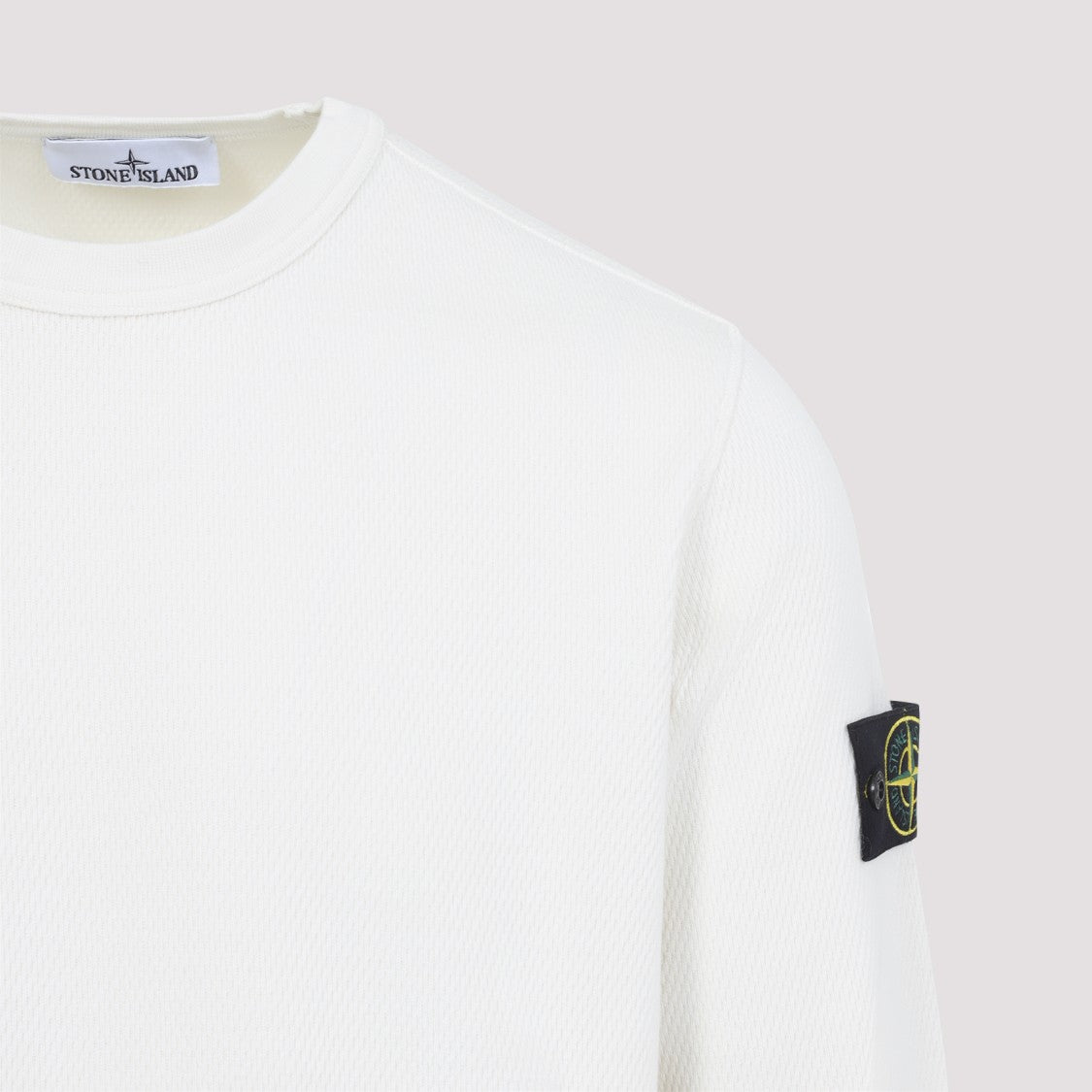 Stone Island Minimalist Cotton Sweatshirt With Distinctive Patch
