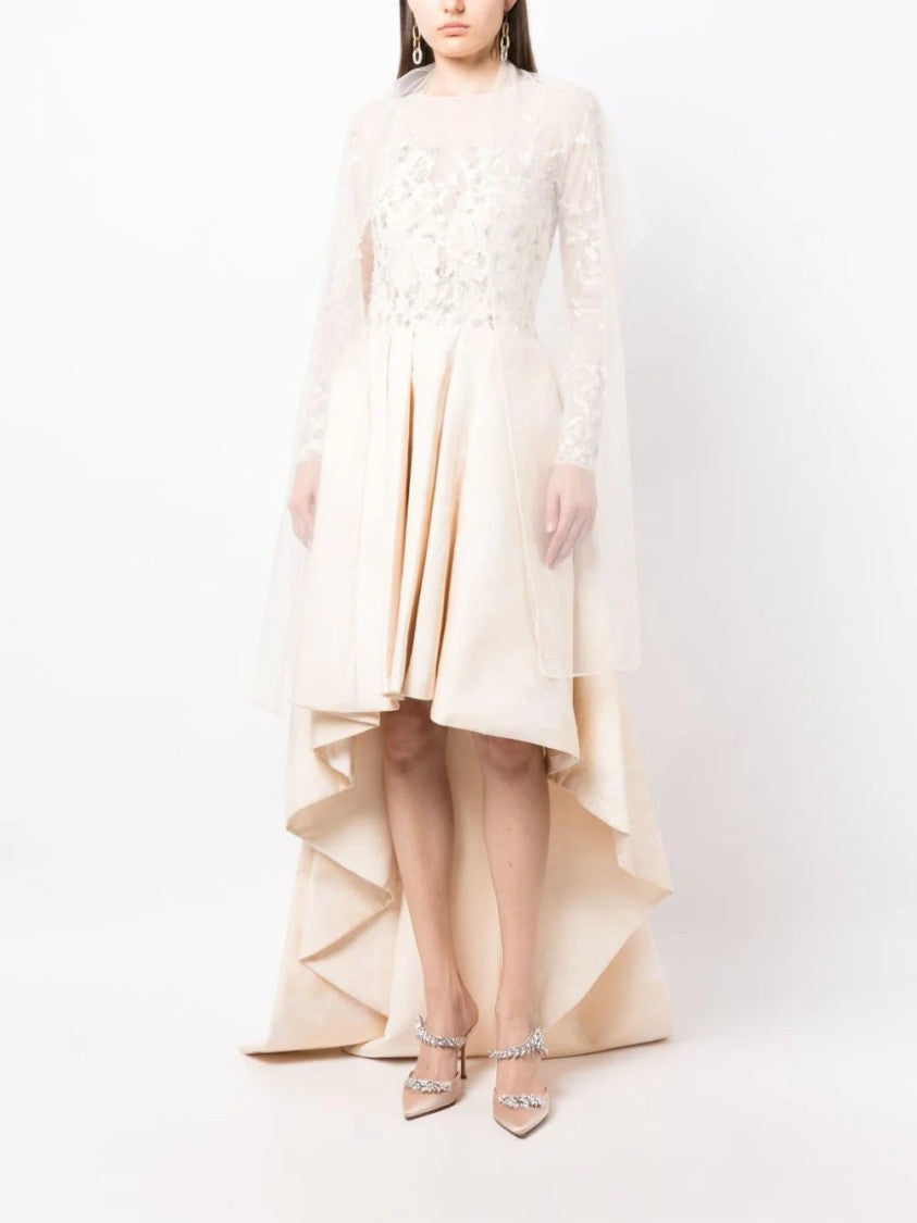 Saiid Kobeisy High-Low Brocade Beaded Dress
