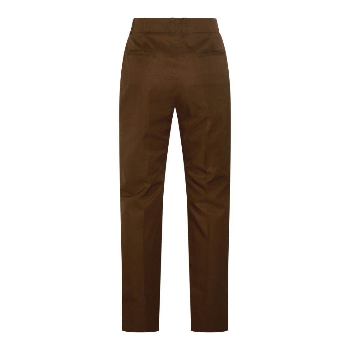 Saint Laurent Flared Brown Cotton Trousers With Tailored Finish