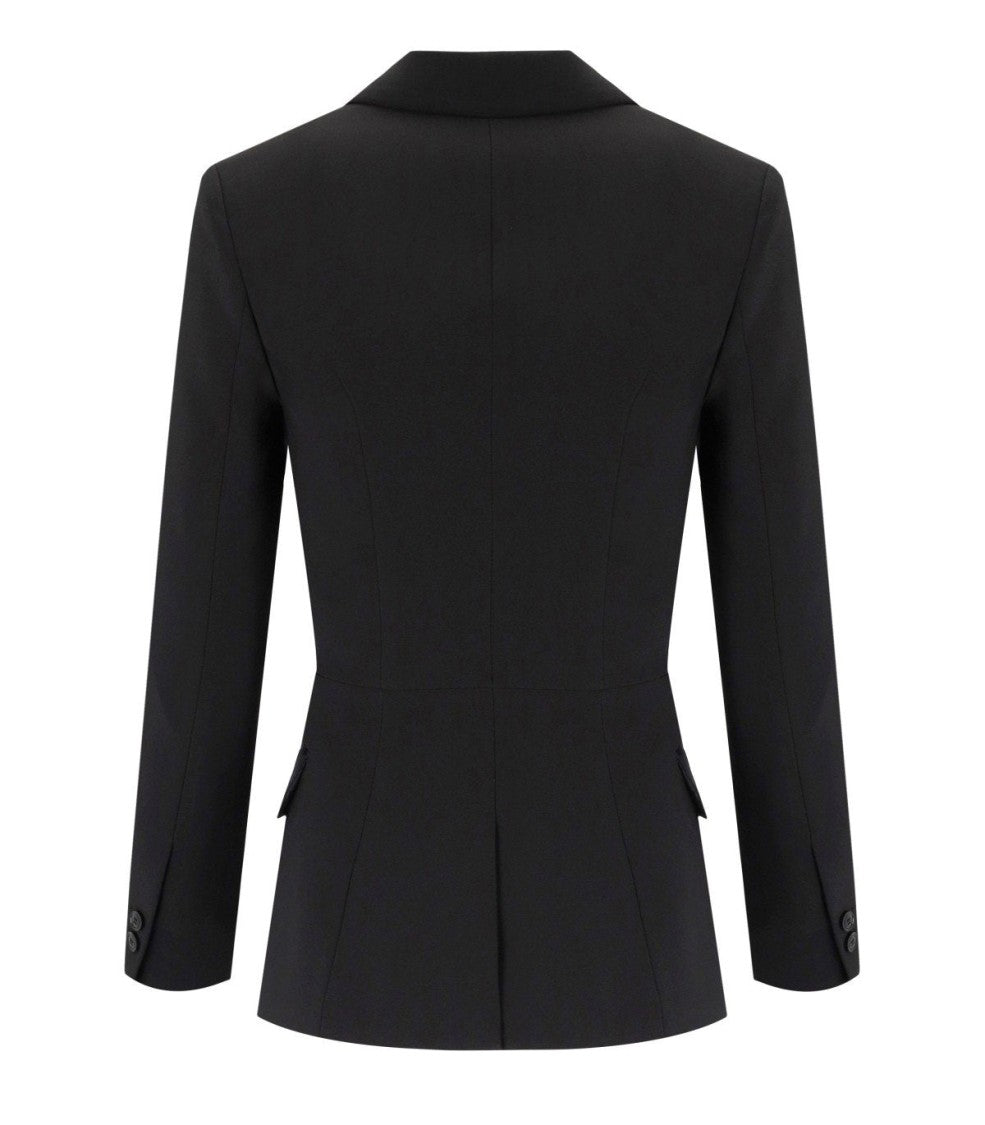 Elisabetta Franchi Black Crepe Double-Breasted Jacket