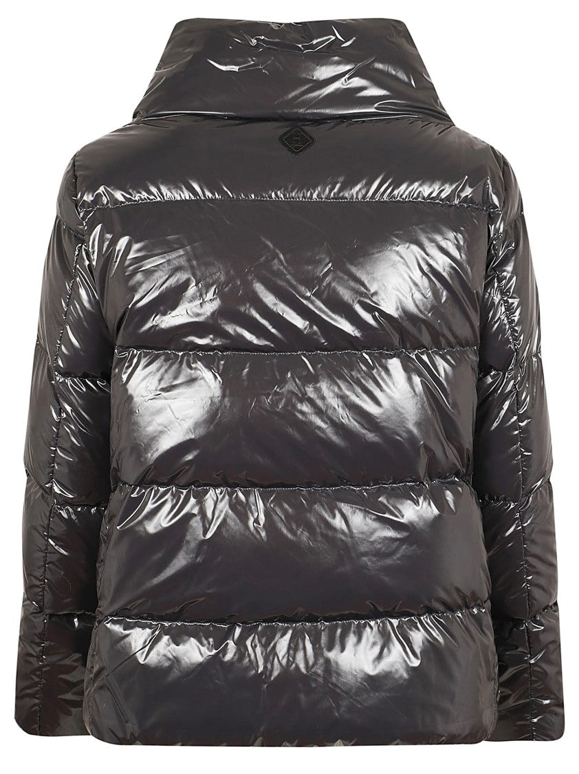 Herno Lacquer-Effect Down Jacket With High Collar
