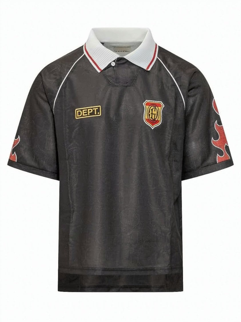 Gallery Dept. Polo Shirt With Contrasting Collar And Flame Graphics