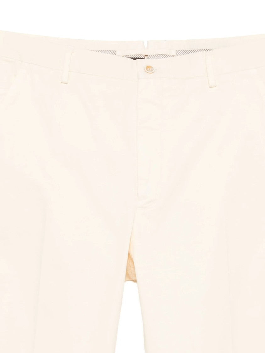 Incotex Minimalist White Pants With Slim Fit Silhouette