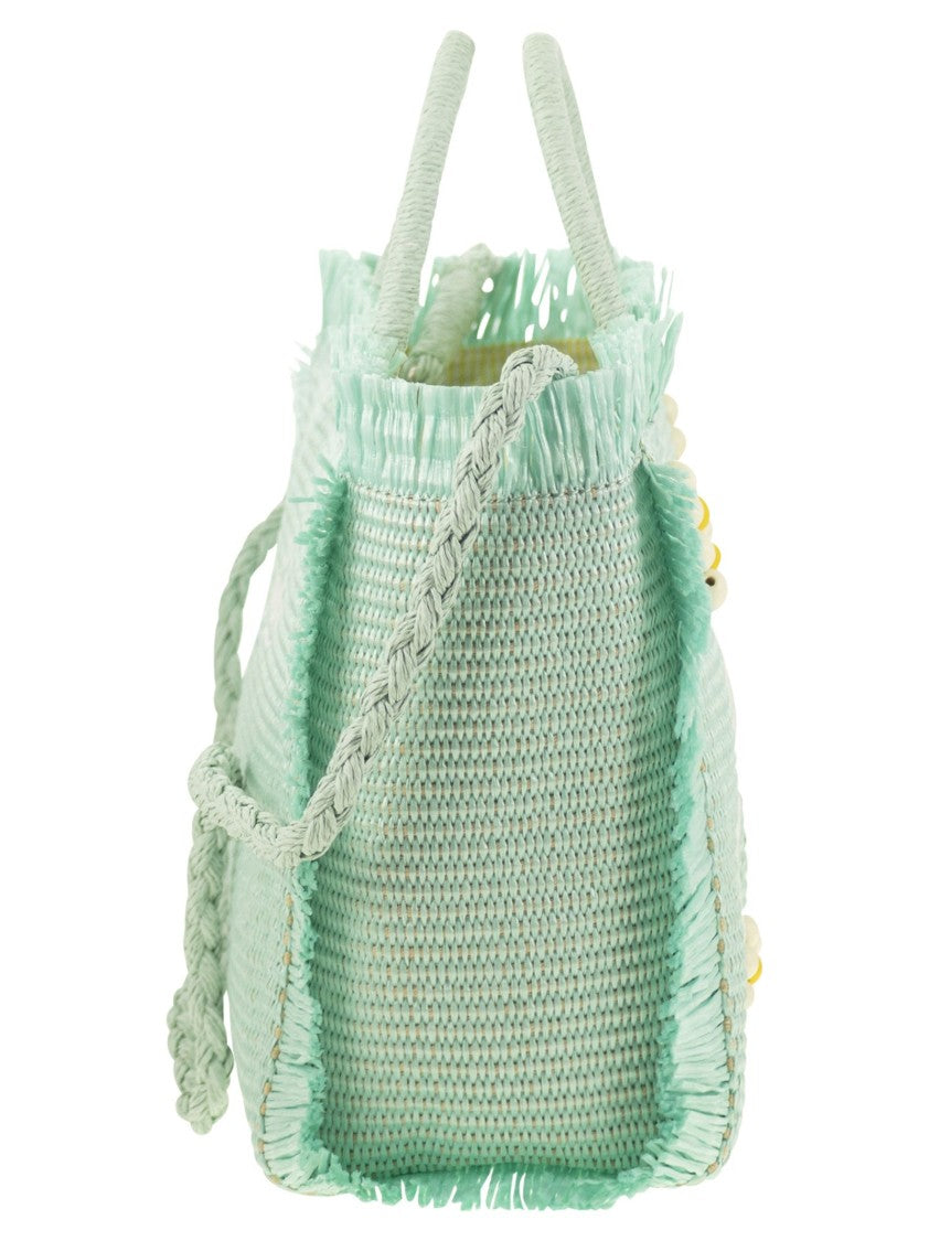 Mc2 Saint Barth Colette - Straw-Effect Bag With Embroidered Logo