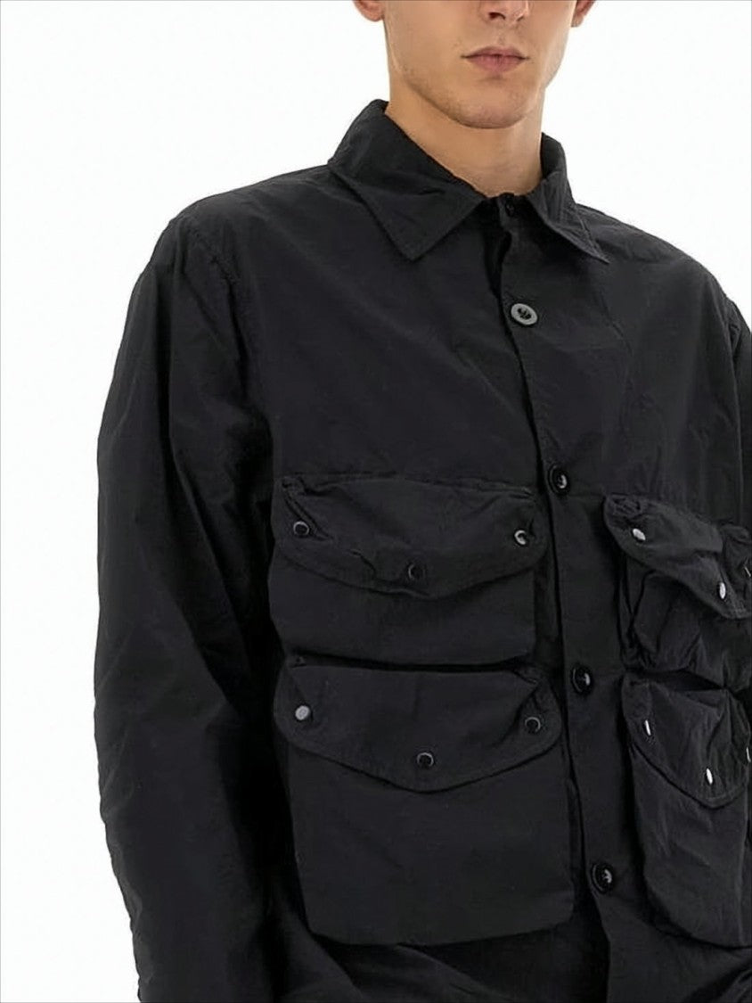 Ten C Button-Up Black Jacket With Classic Collar
