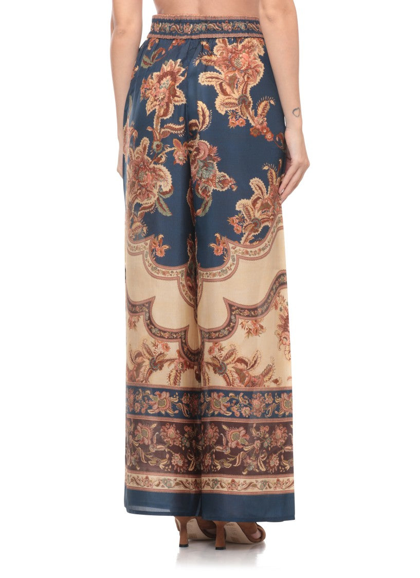 Zimmermann Blue Aster Floral Pattern Sweatpants