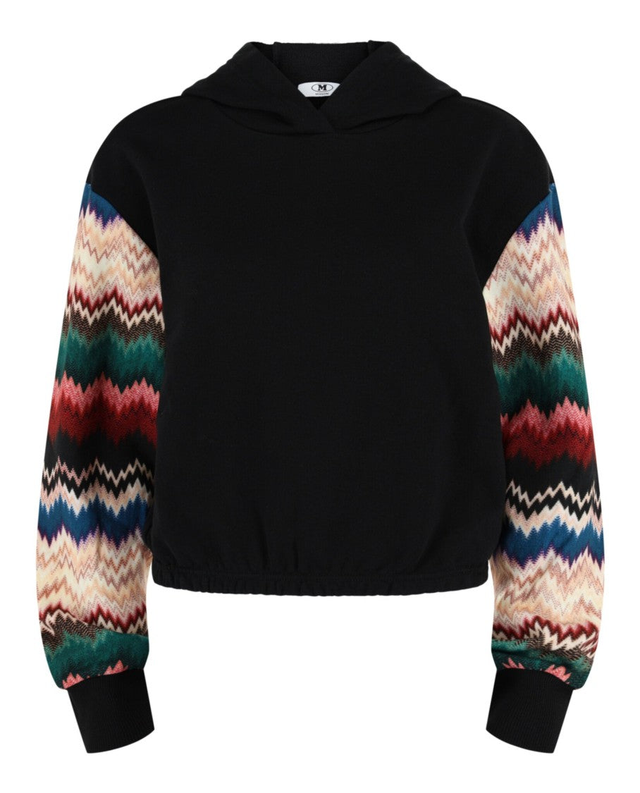 M Missoni Chevron Printed Cropped Hoodie