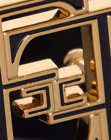 Elisabetta Franchi Black Belt With Logo Buckle