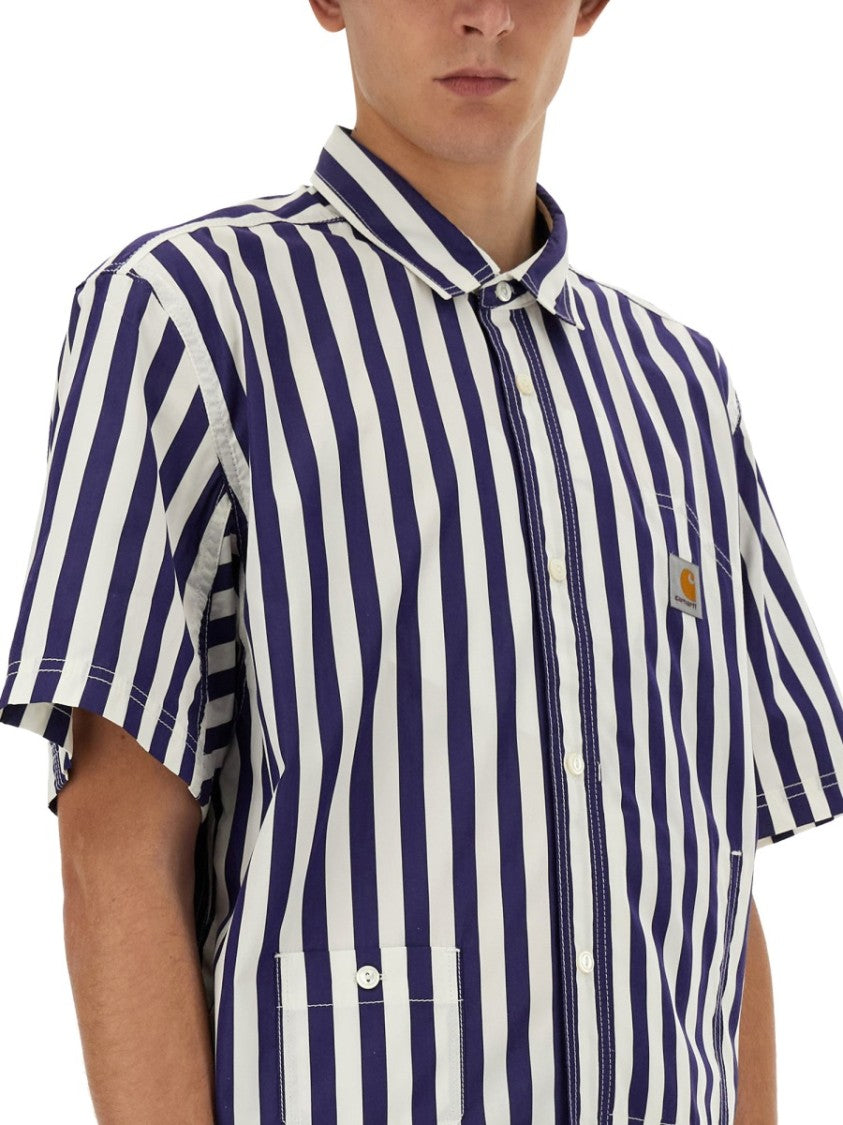 Junya Watanabe Short-Sleeved Vertical Stripe Shirt
