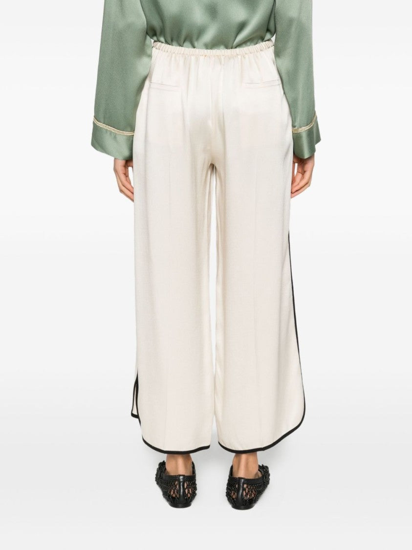 Forte Forte Wide-Leg Tailored Trousers With Black Piping