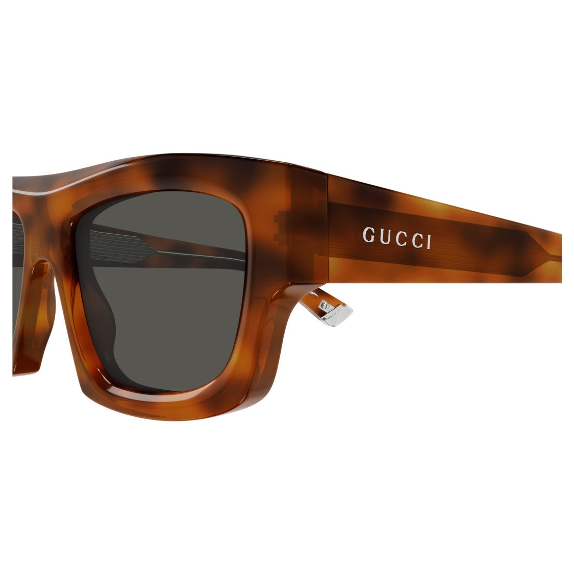 Gucci Gg1926s Bold Rectangular Tortoiseshell Sunglasses