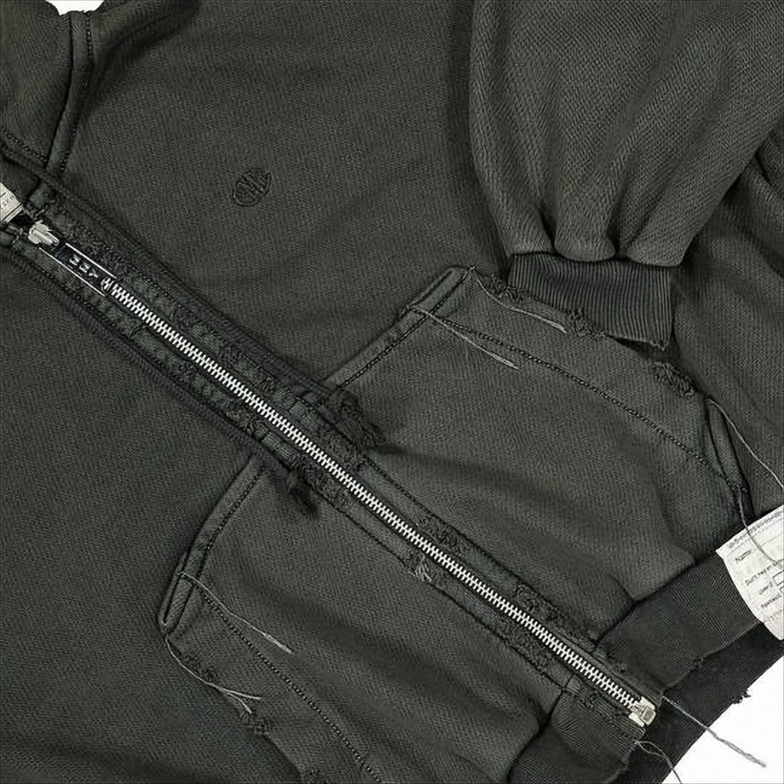Moschino Distressed Oversized Zip-Up Hoodie With Frayed Edges