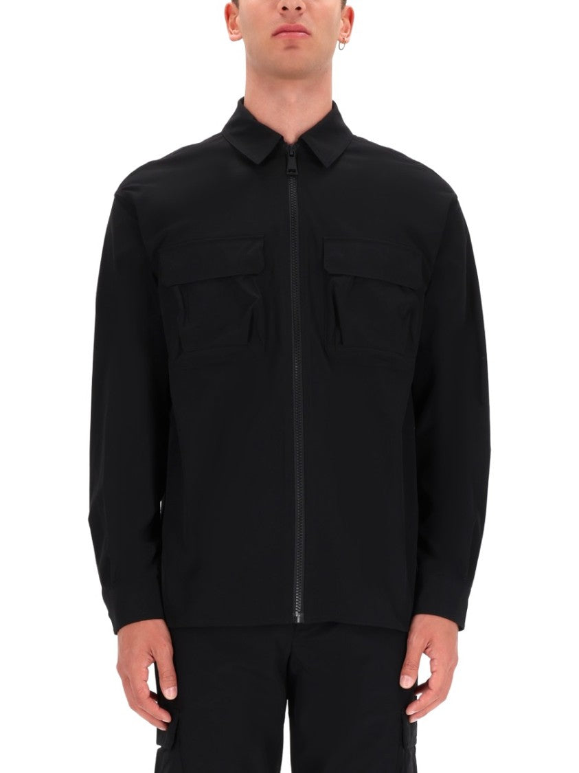 Versace Jeans Couture Black Zippered Chest Pockets Shirt