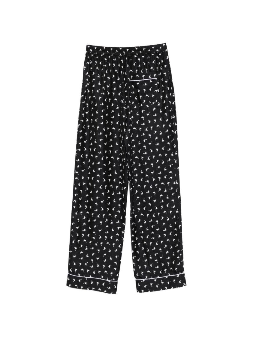 Moschino Straight Leg Trousers In Silk-Nylon Blend