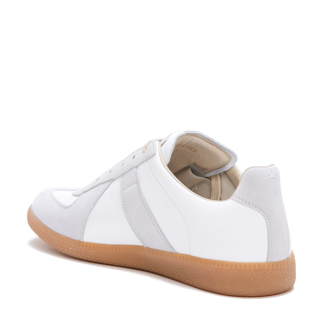 Maison Margiela Low-Top White Leather Sneakers With Contrasting Panels
