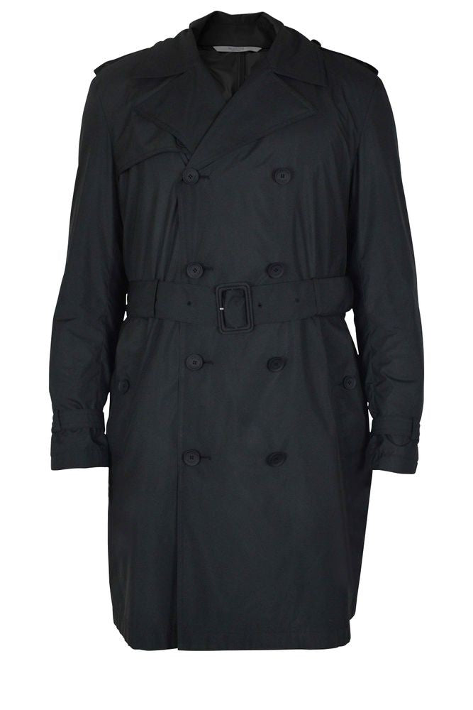 Valentino Garavani Double-Breasted Black Trench Coat With Tailored Waist