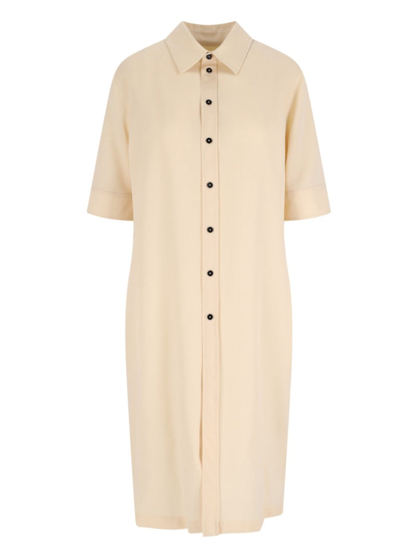 Jil Sander Midi Chemisier Dress – Cream