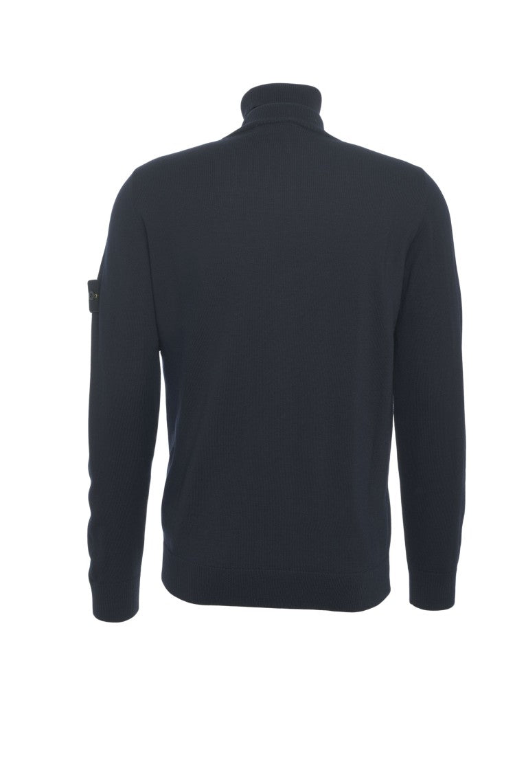 Stone Island Turtleneck Knitwear With Removable Logo Patch