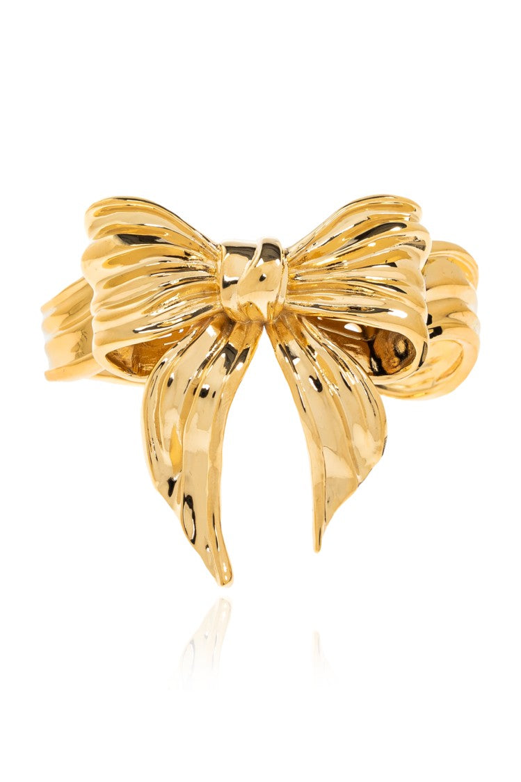 Dolce & Gabbana Bow-Shaped Brass Bracelet With Gold Finish