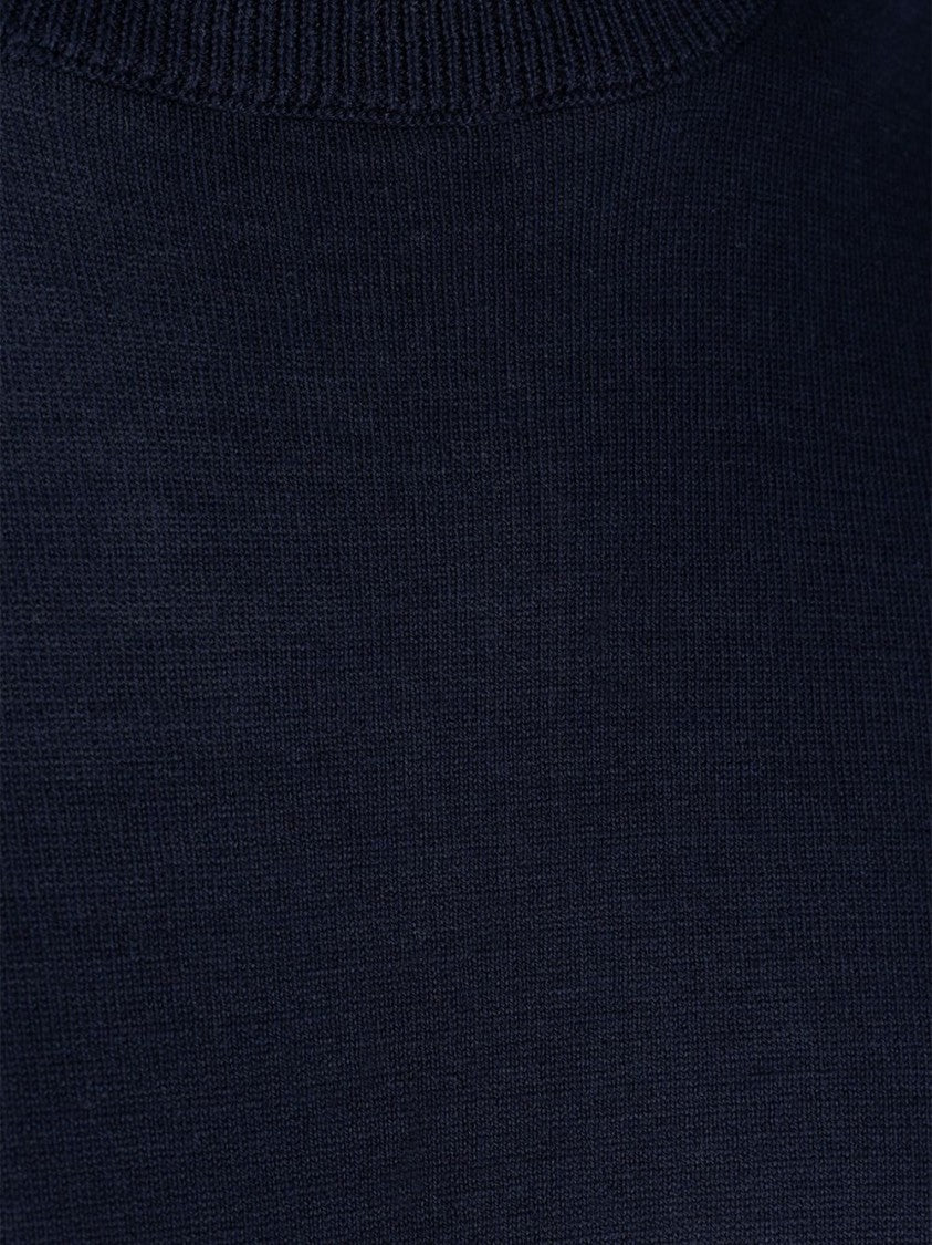 Paolo Pecora Crew Neck Blue Knit Sweater