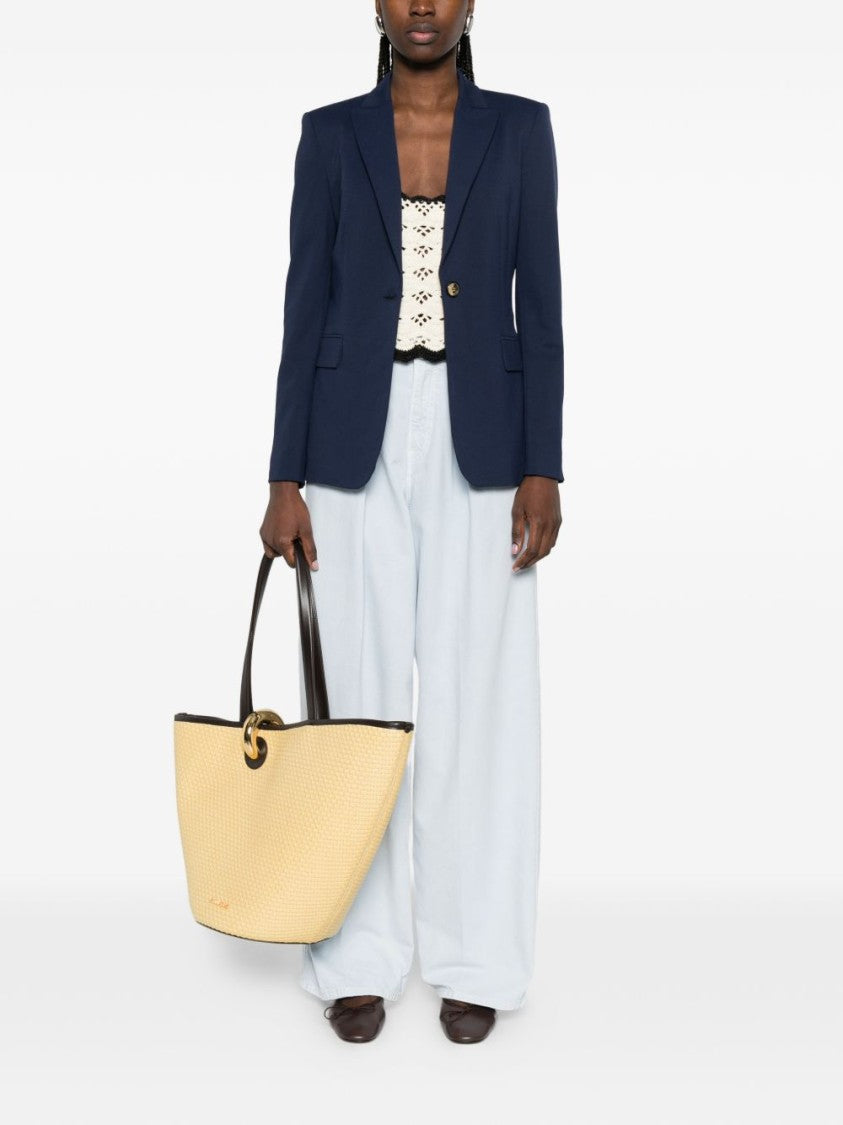 Pinko Blue Flap Pocket Single-Breasted Blazer