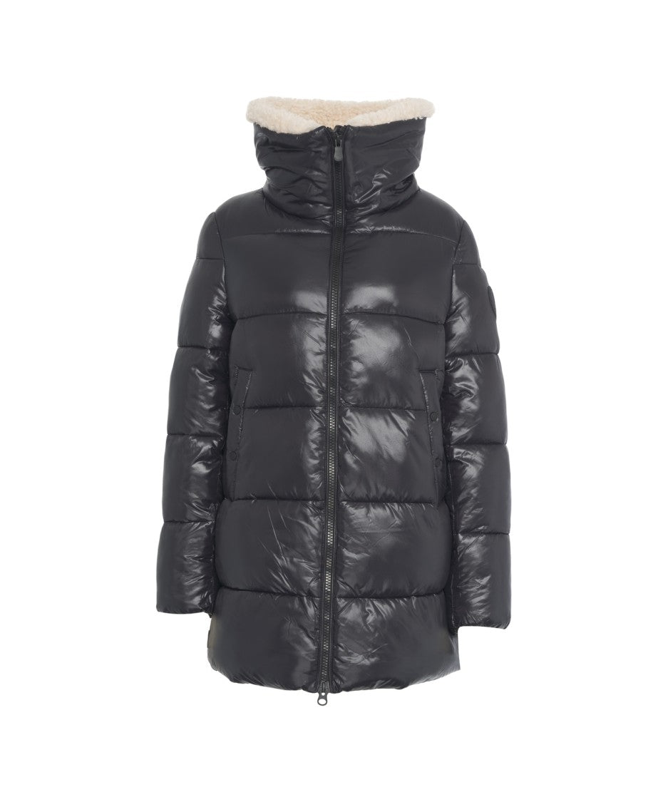 Save The Duck Quilted Black Down Coat With Finish