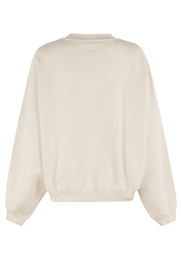 Marni Scribbled Logo Oversized Sweatshirt With Ribbed Trims