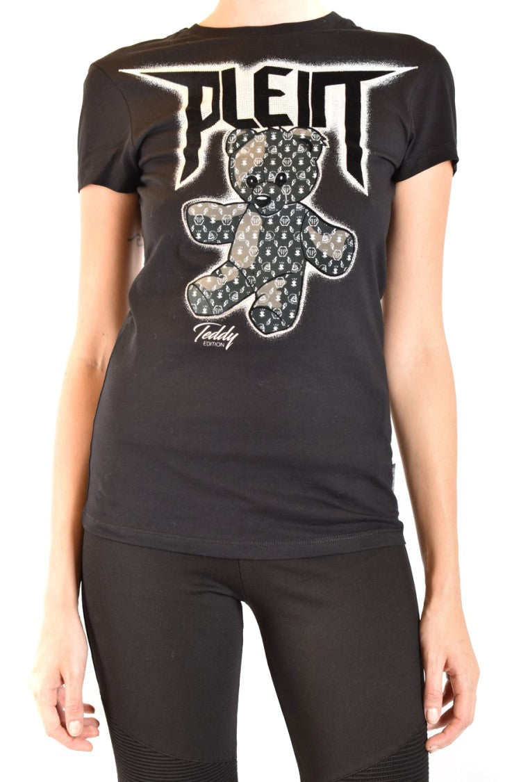 Philipp Plein Fitted Black T-Shirt With Bold Graphic Design