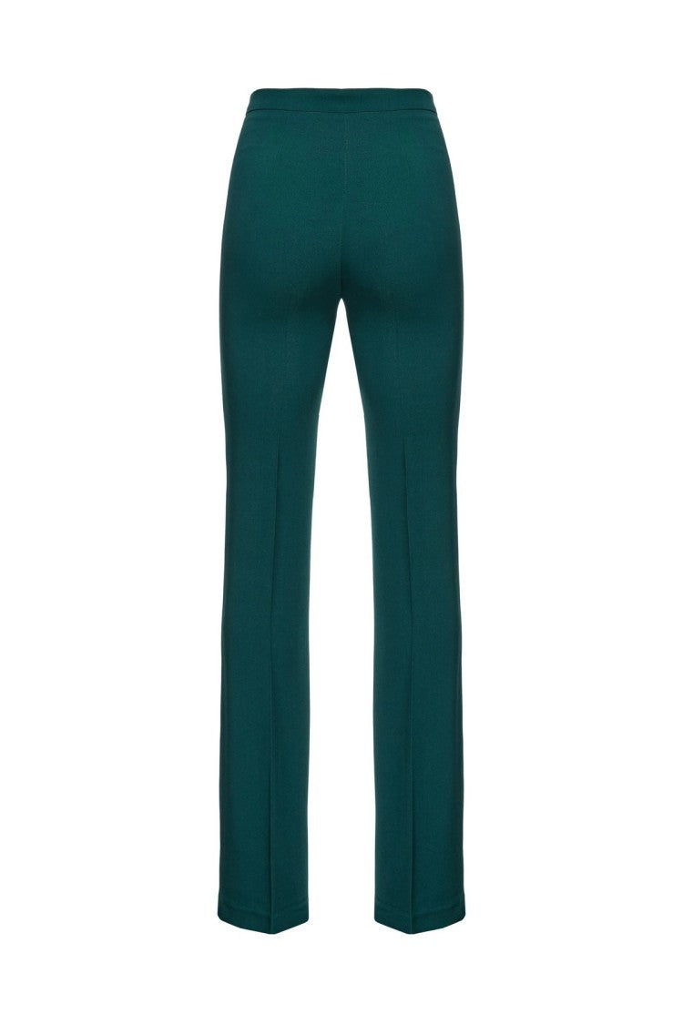 Pinko Green Viscose Wide-Leg Pants
