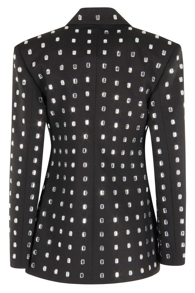 Giuseppe Di Morabito Black Rhinestone-Embellished Blazer With Asymmetrical Closure