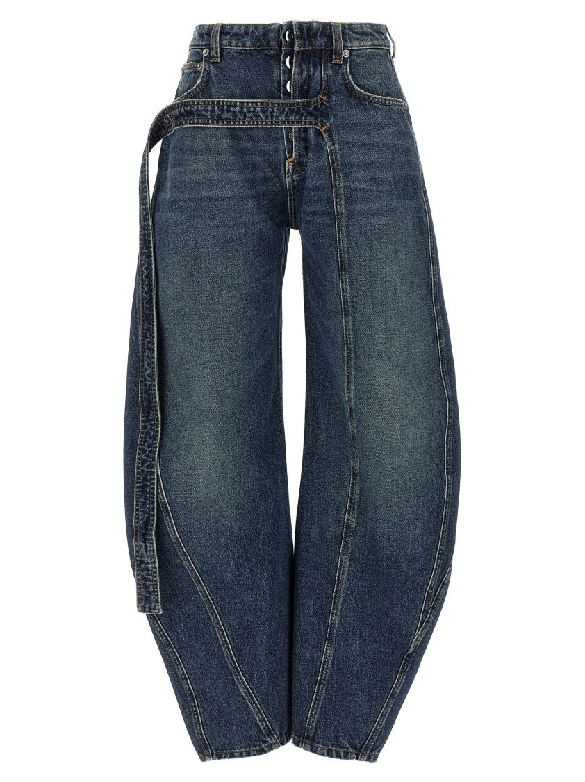 Jean Paul Gaultier 'The Blue Denim Strap' Wide Barrel Jeans
